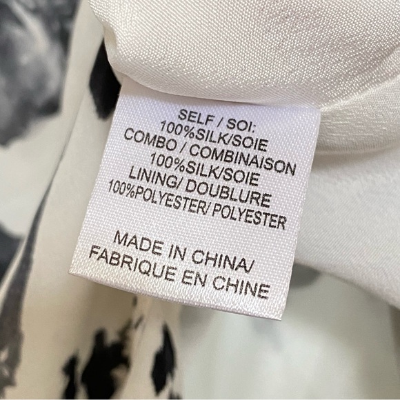 HAUTE HIPPIE swan black white floral dots silk mixed print maxi skirt - Picture 8 of 9